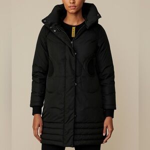 Soia & Kyo Black Down Long Winter Parka Jacket Size Small